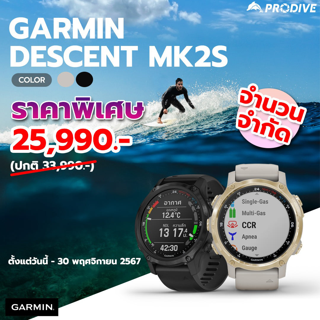 Garmin Descent MK2S Stainless Steel with Silicone Band